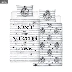 Harry Potter - Parure De Lit Réversible Moldus, Grand Ou Petit Modèle